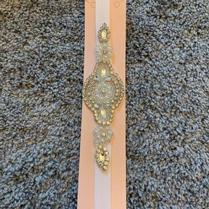 Bridal beaded elastic headband, women/kids